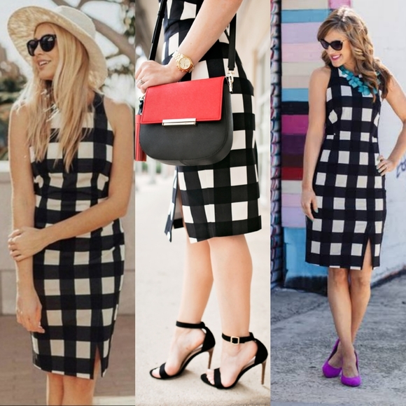 Banana Republic Gingham Sheath Dress Size 6 - Picture 1 of 4